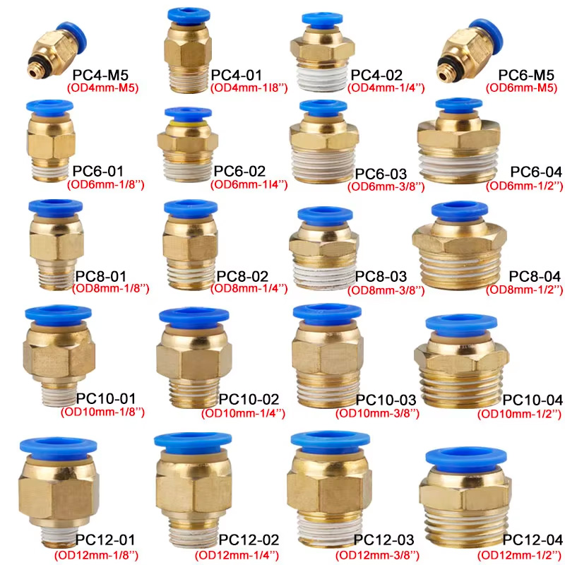 10/50PCS Pneumatic Fitting Air - огляд і ціна Compression Fitting Brass